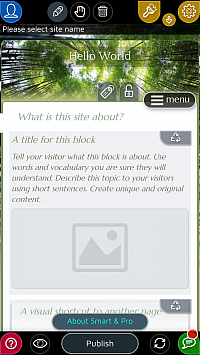 Plně funkční nástroj pro tvorbu webových stránek ve vašem telefonu