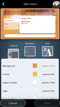 Přizpůsobte si barvu všech částí vašich webových stránek.